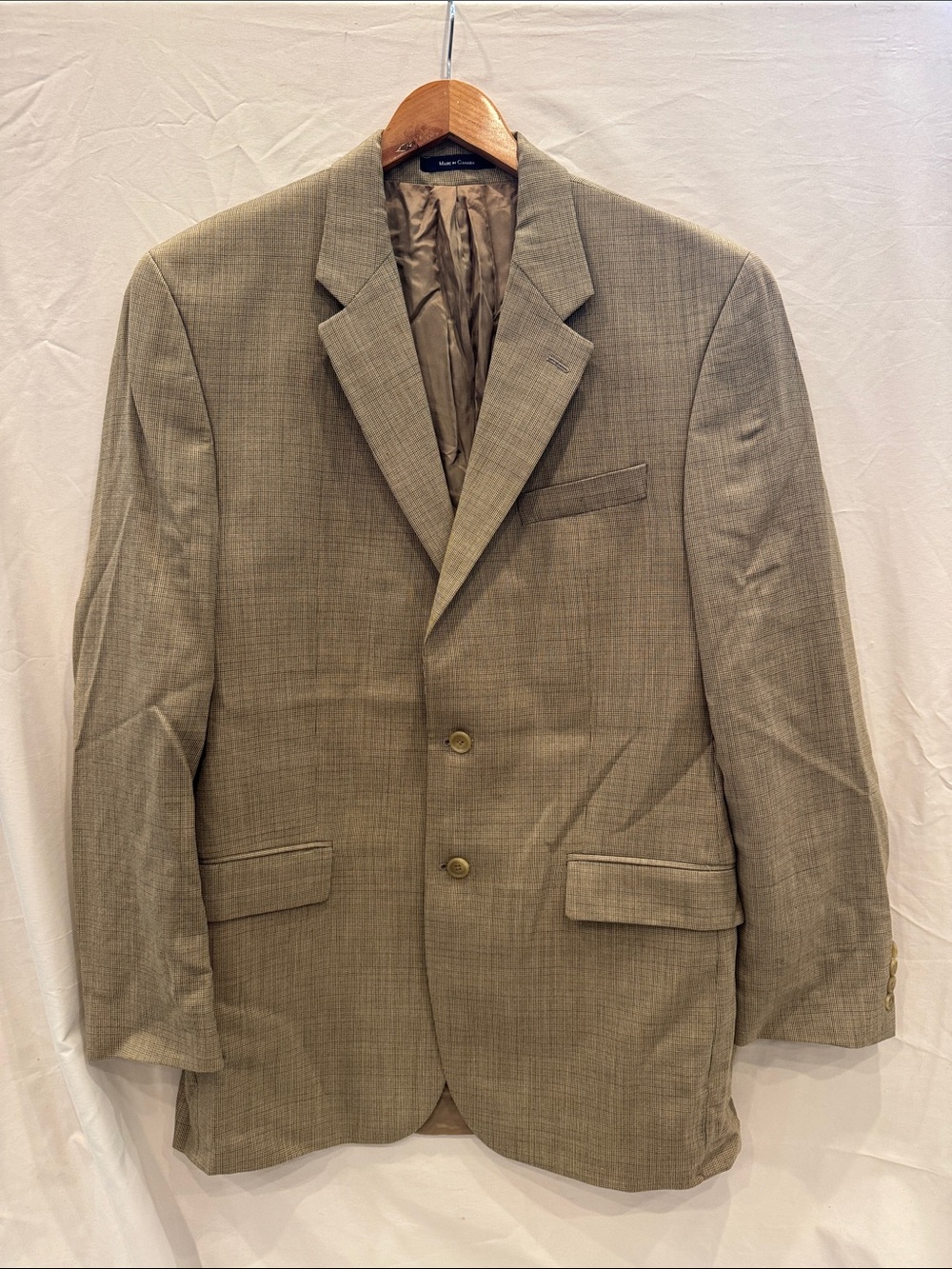 Ralph Lauren Men's Wool Light Brown Two-Button Blazer, Size 46L